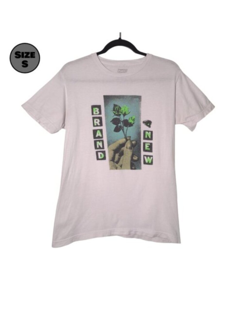 Brand New: Hand Holding Flowers USED Shirt (DISTRESSED, S, White, Emo, Band)